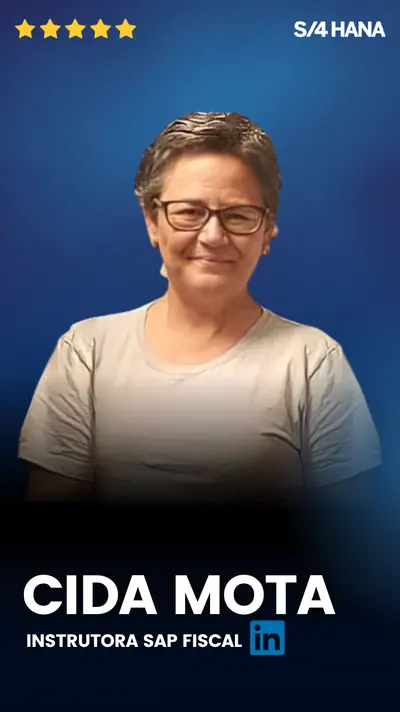 Cida Mota, instrutora SAP Fiscal. Abrir o LinkedIn