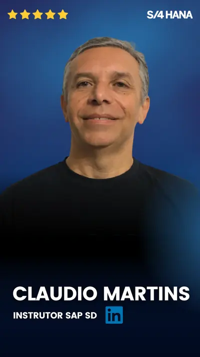 Claudio Martins, instrutor SAP SD. Abrir o LinkedIn