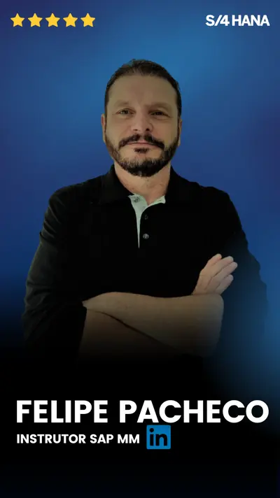 Felipe Pacheco, instrutor SAP MM. Abrir o LinkedIn